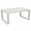 Table basse de jardin en aluminium, Plateau à lattes, Blanc - PROLOISIRS QUENZA II