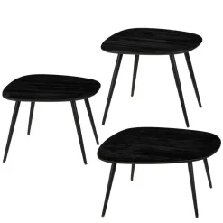 Table basse en bois recyclé noir Jailey T1 - 49 x 41 x 39 cm