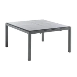 Table coloris noir en aluminium Caméline II Proloisirs - 140 x 140 x 200 cm