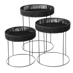 Table d'appoint coloris noir en métal Elo - Ø 40 cm
