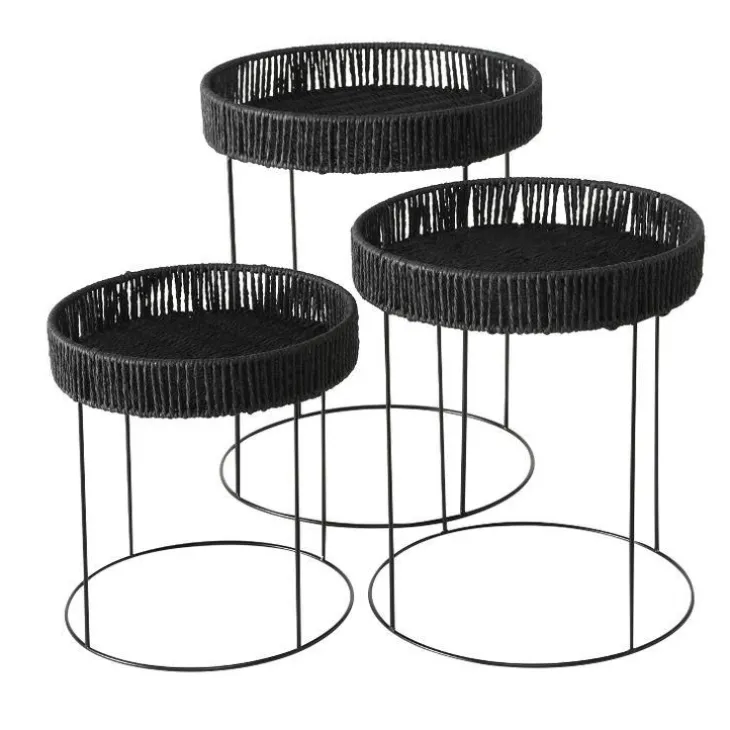 Table d'appoint coloris noir en métal Elo - Ø 32 cm