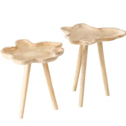 Table d'appoint en teck naturel Turalu M - 45 x 45 x 45 cm