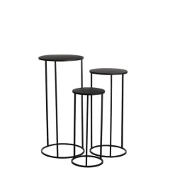Table de service Quinty en métal noir T2 Edelman Hollande - Ø 27 x 60 cm