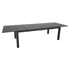 Table en aluminium graphite Caméline II - 220/320 x 110 cm