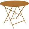 Table pliante Bistro coloris marron en acier Fermob - Ø 96 x 74 cm