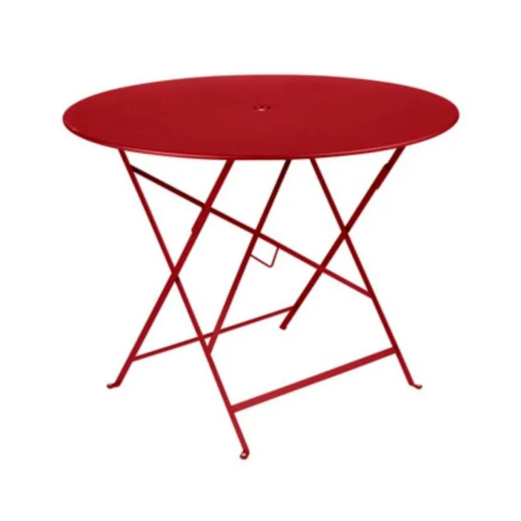 Table ronde pliante en acier coloris piment Bistro Fermob - Ø 96 x 74 cm