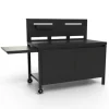 Table roulante crédence fermée en acier noir Forge Adour - 120 x 65,7 x 112,5 cm