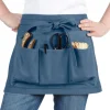 Tablier de jardin court coloris bleu 7 poches
