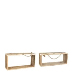 Étagère rectangulaire en bois coloris naturel – 67 x 26 x 19 cm