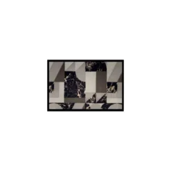 Tapis absorbant gris imprimé marbre à motif géométriques Sweetsol - 90 x 60 cm