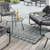 Tapis d'extérieur en polypropylène recyclé noir et crème Ethnique - 300 x 240 cm