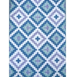 Tapis d'extérieur en polypropylène recyclé bleu Piscine - 180 x 120 cm