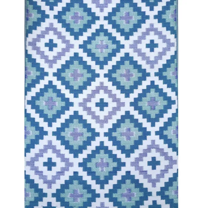 Tapis d'extérieur en polypropylène recyclé bleu Piscine - 180 x 120 cm