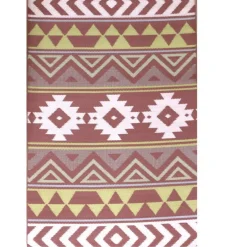 Tapis d'extérieur en polypropylène recyclé Terracotta Aztèques - 150 x 90 cm
