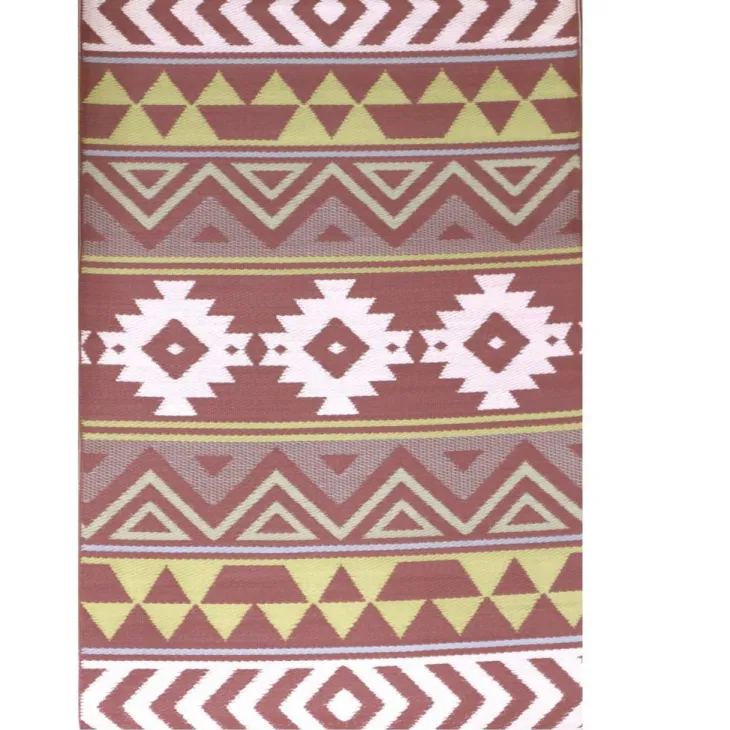 Tapis d'extérieur en polypropylène recyclé Terracotta Aztèques - 150 x 90 cm