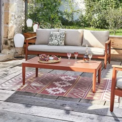Tapis d'extérieur en polypropylène recyclé Terracotta Aztèques - 300 x 240 cm