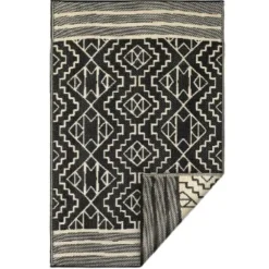 Tapis Kilimanjaro crème et noir - 240x300 cm