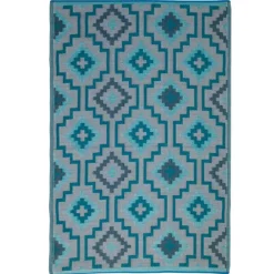 Tapis Lhasa Teal en polypropylène recyclé Fab Hab - 120 x 180 cm