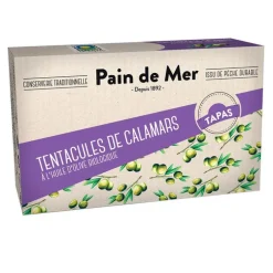 Tentacules de calamars à l'huile d'olive en boîte Pain de Mer - 120 g