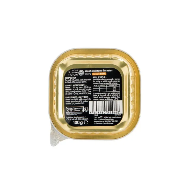 Terrine pour chat sénior à la volaille Sa vraie nature - 100 g
