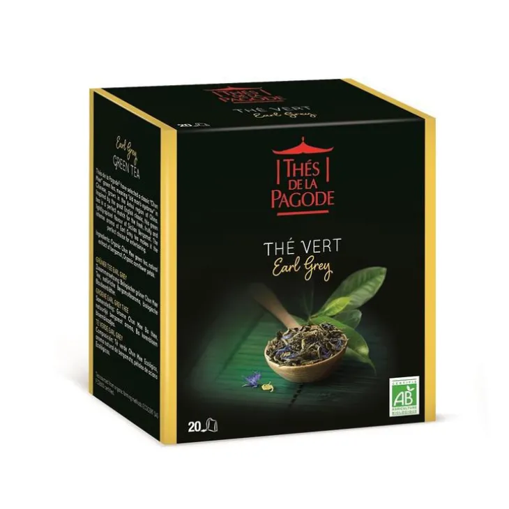 Thé vert Earl Grey bio Thés de la Pagode - 40 g / 20 infusettes