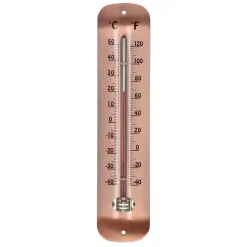 Thermomètre plaqué cuivre - 30 x 6,6 cm