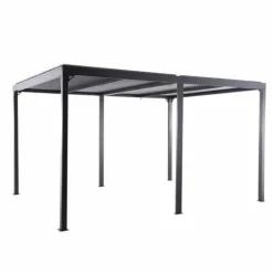 Tonnelle bioclimatique anthracite/gris clair CREADOR Kiro L - 4x3m