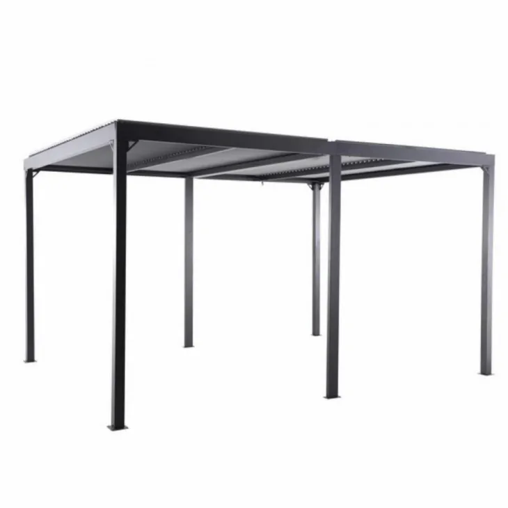 Tonnelle bioclimatique anthracite/gris clair CREADOR Kiro L - 4x3m