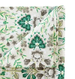 Torchon décoratif floral coloris multicolore en coton - 130 x 170 cm
