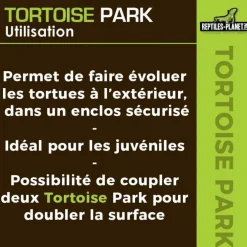 Tortoise Park pour tortue enclos extérieur grillagé en bois Reptile Planet – 200 x 100 x 25 cm