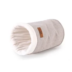 Tunnel douillet pour petit mammifère coloris beige Bubimex - 23 x 35 x 35 cm