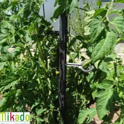 Tuteur à tomate avec 4 attaches coloris gris  - 180 cm