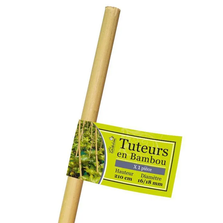 Tuteur coloris bois en bambou - 210 cm