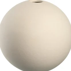 Vase boule soliflore en céramique beige Leonardo Bolla - Ø 12 x H 11 cm