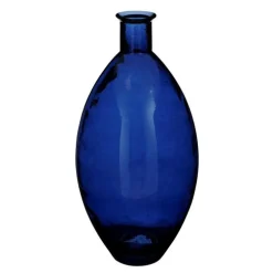 Vase coloris bleu en verre recyclé Qin - Ø 29 cm