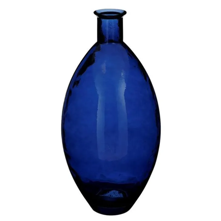 Vase coloris bleu en verre recyclé Qin - Ø 29 cm