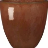 Vase en terre cuite émaillée rouge Deroma Tonkin Koï 25 L - Ø 40 x H 36 cm
