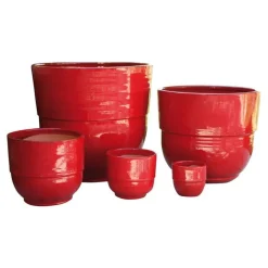 Vase Rebord coquelicot H 27 x Ø 30 cm