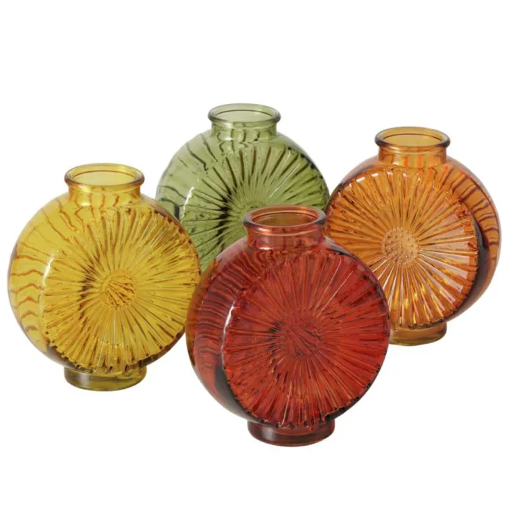 Vase rond en verre coloré Gebby - 15,2 x 7,2 x 17,3 cm