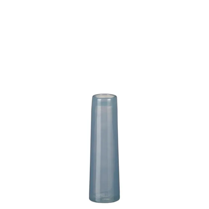 Vase soliflore en verre coloris bleu Xandra - Ø 7 x H 23,5 cm