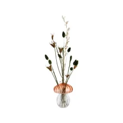 Vase soliflore forme champignon en verre transparent - Ø 10 x H 13 cm