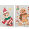 Vitrophanie personnages de Noël multicolores - 34,5 x 28,5 cm