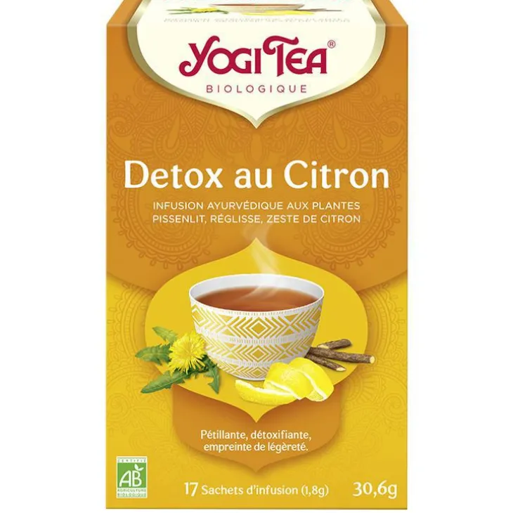 Yogi Tea Detox au citron – La boîte de 17 sachets